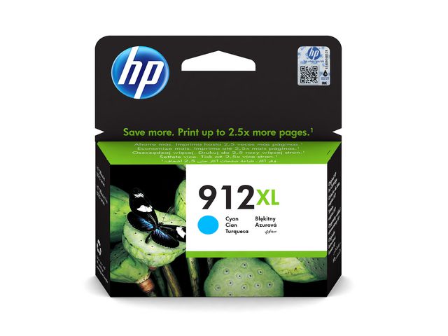HP 912 XL-bläckpatron, hög kapacitet, cyan, 9,19 ml, st