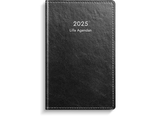 Burde Kalender 2025 Lilla Agendan svart konstläder, st