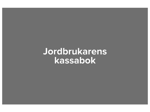 Burde Jordbrukarens kassabok, st