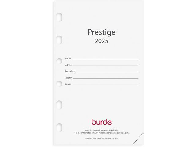 Burde Kalender 2025 Compact kalendersats Prestige, st