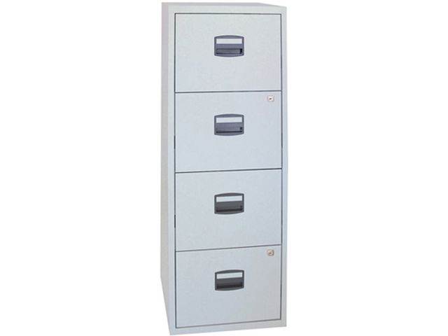 Bisley Arkivskåp, integrerat lås, 4 lådor, 132,1 x 41,3 x 40cm, grå, st