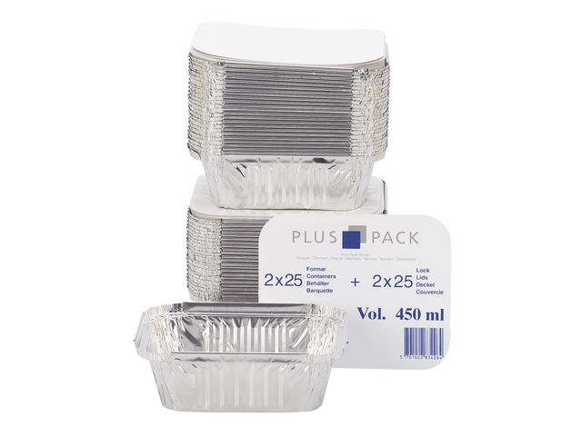 Aluminiumform inkl. lock 450ml, fp om 50 st