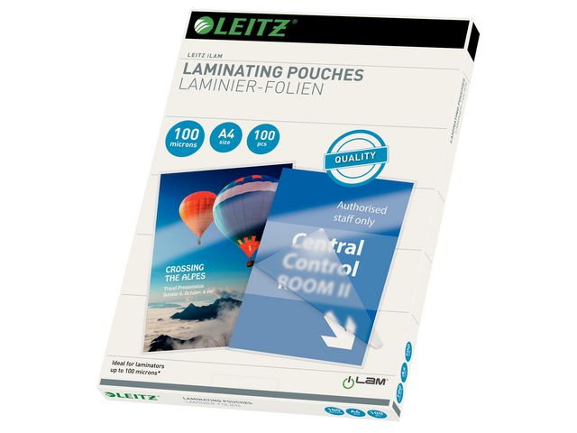 Leitz Laminat A4 100mic klar, fp om 100 st