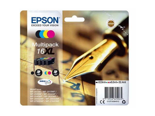 Epson Bläckpatron C13T16364012 BK/C/M/Y, st