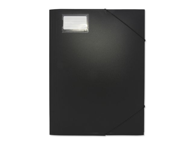 Mapp 3-klaff plast A3 svart, st