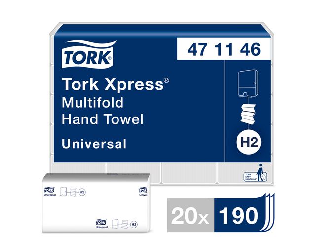 Tork Pappershandduk Advanced Xpress Universal H2, krt. om 20 x 190 st