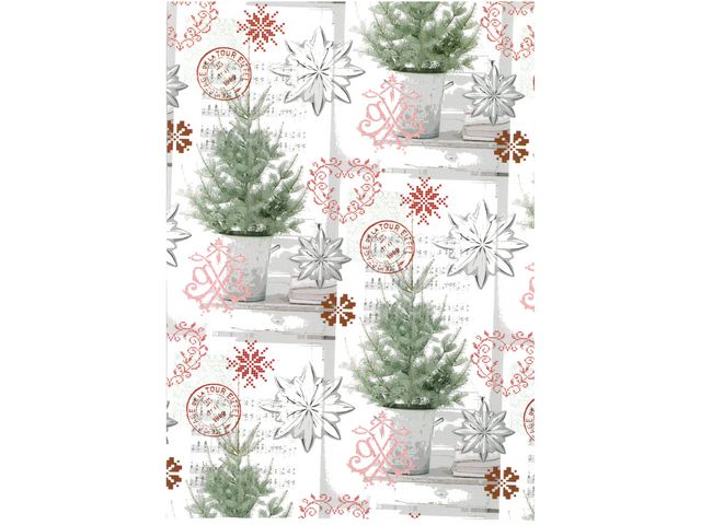Hedlunds OF SWEDEN Julpapper 38cmx165m Pinetree, rulle om 165 m