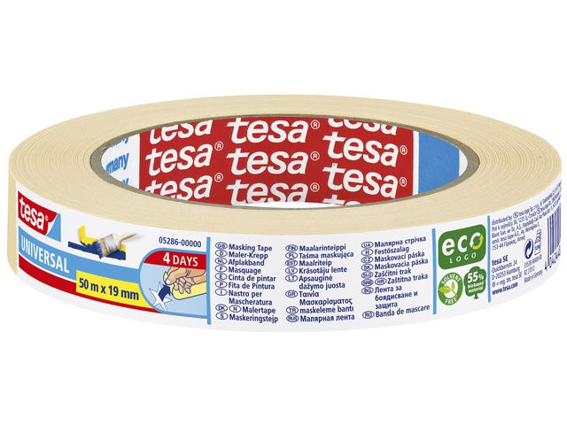 tesa® Maskeringstejp 5286 19mmx50m, rulle om 50 m
