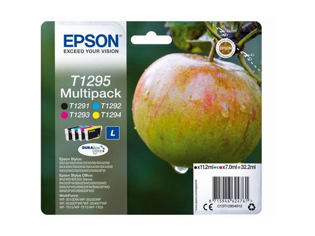 Epson Bläckpatron C13T12954012 4-färger, fp om 4 st