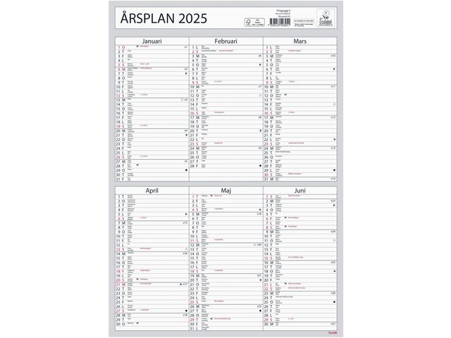 Burde Väggkalender 2025 Årsplan, st