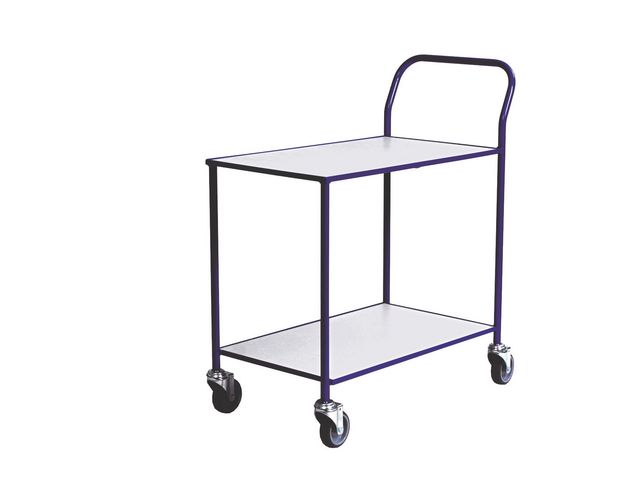 Bordsvagn 2 hyllplan Blå/vit, st