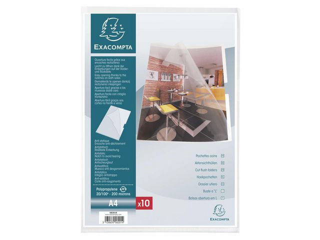 Exacompta Aktmapp A4 0,20mm klar, fp om 10 st
