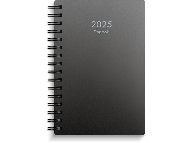 Burde Kalender 2025 Dagbok svart PP-plast, st