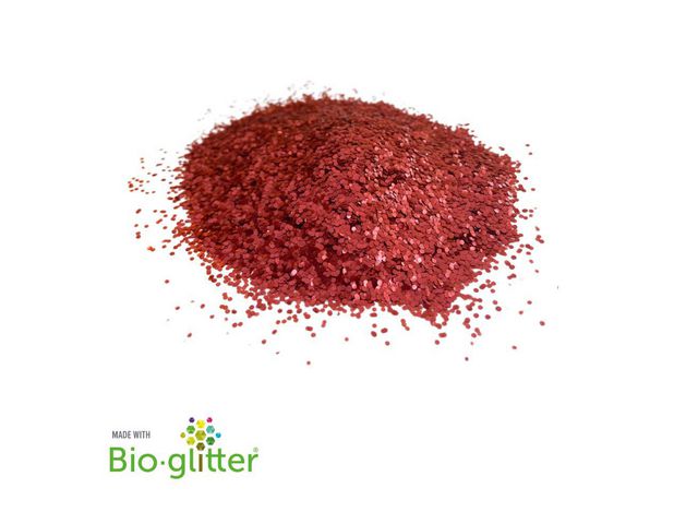 MyPureGlitter Bioglitter mellangrovt 40g/påse röd, fp om 40 g