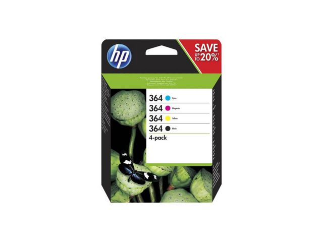 HP Bläckpatron, 364, CMYK multiförpackning, N9J73AE, fp om 4 st