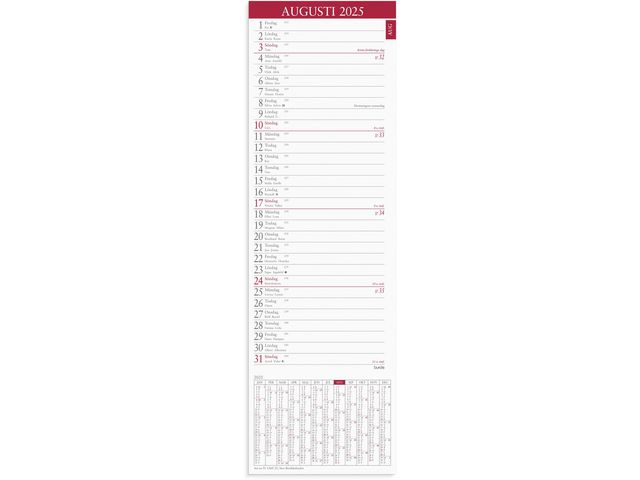 Burde Kalender 2025 Stor Bordskalender, st