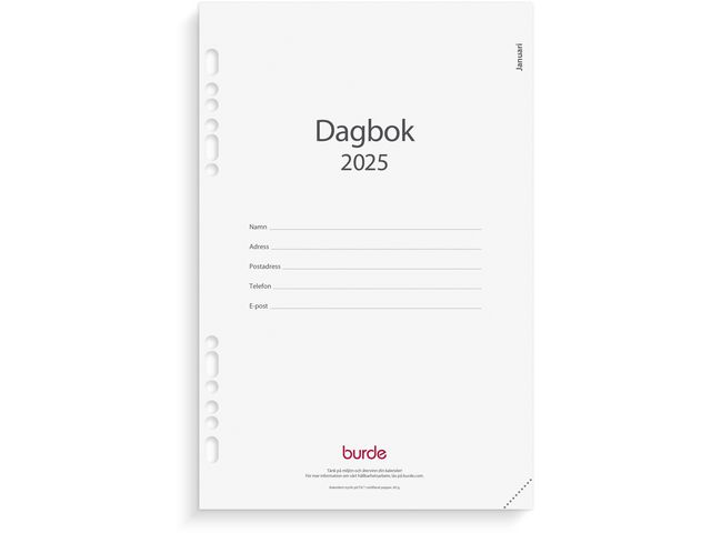 Burde Kalender 2025 Business kalendersats Dagbok, st