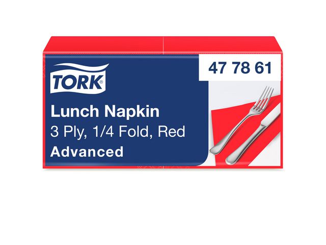 Tork Servett Mjuk 3-lag röd, fp om 150 st