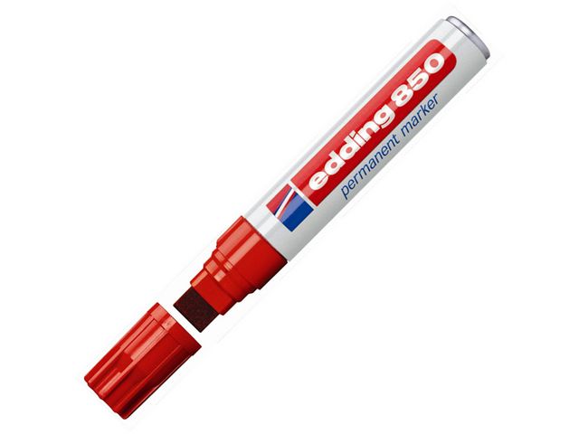 edding Märkpenna, permanent, 850 i jumbo-storlek med snedskuren spets, 5 - 15 mm, röd, st