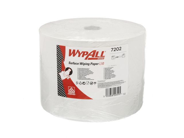 Wypall* Torkrulle L10 Jumbo 1-lagers vit, rulle om 1000 blad