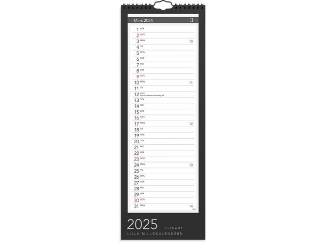Burde Väggkalender 2025 Lilla Miljökalendern Elegant, st
