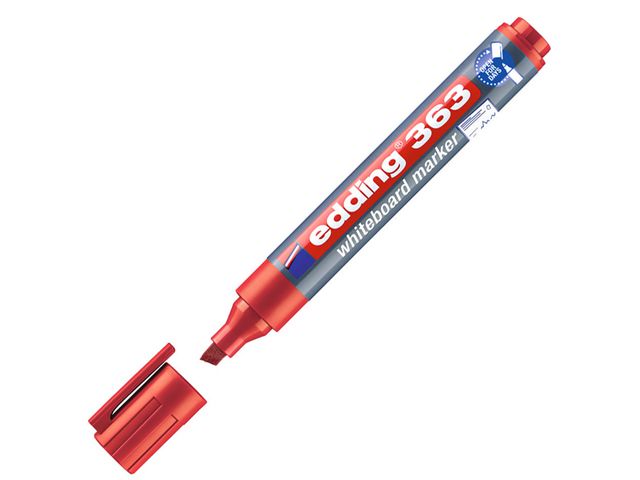 edding Whiteboardpenna 363, snedskuren spets, 1–5 mm, röd, st