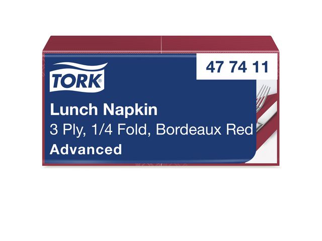 Tork Servett Mjuk 3-lag vinröd, fp om 150 st