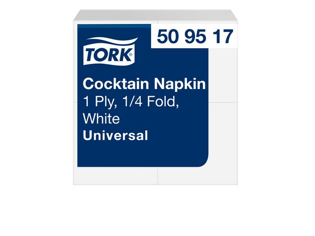 Tork Servett TORK Cocktail Vit 1-lag, fp om 500 st