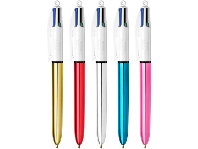 BIC® Kulpenna 4 Colours SHINE 1mm sorterade färger, fp om 12 st