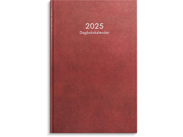 Burde Kalender 2025 Dagbokskalender rött konstläder, st