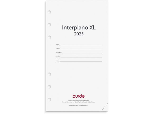 Burde Kalender 2025 Regent kalendersats Interplano XL, st
