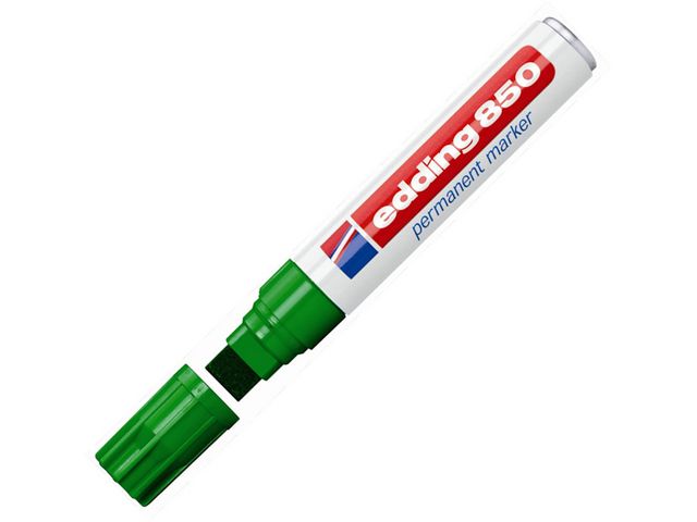 edding Märkpenna, permanent, 850 i jumbo-storlek med snedskuren spets, 5 - 15 mm, grön, st