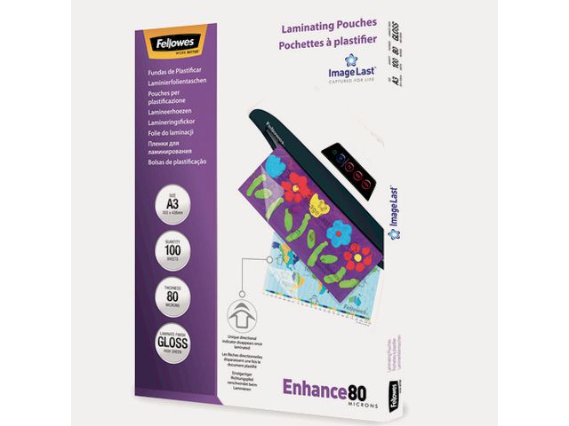 Fellowes Laminat A3 80mic Klar, fp om 100 st