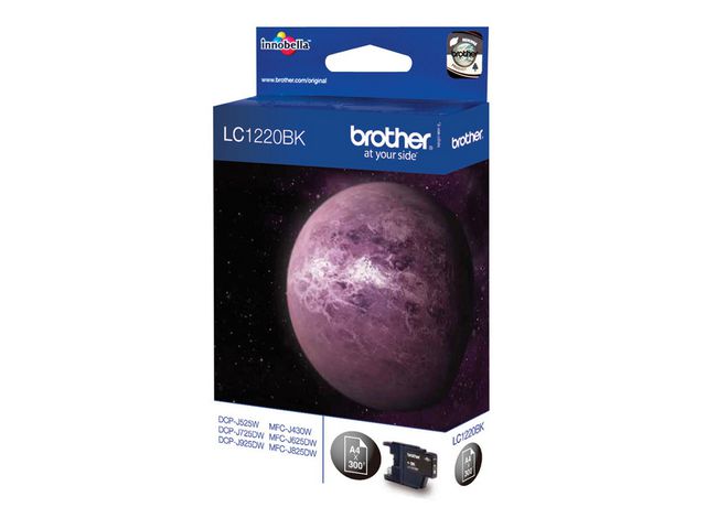 Brother Bläckpatron, 1220BK Innobella™, svart, singelförpackning, LC1220BK, st