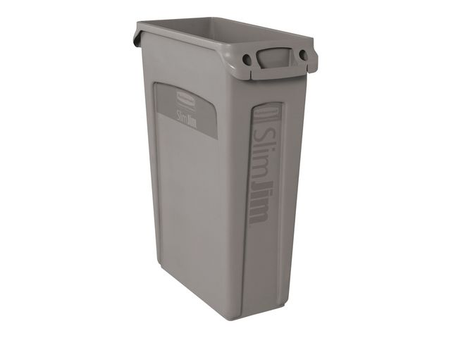 Rubbermaid Commercial Products Papperskorg Slim Jim, grå, 87 liter, st