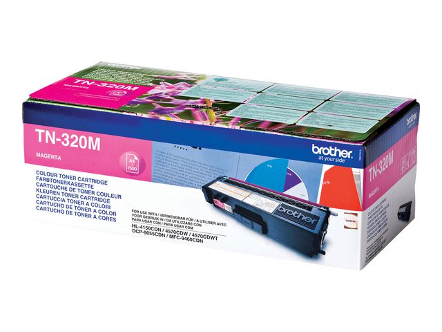Brother Toner, 320M, magenta, singelförpackning, TN320M, st