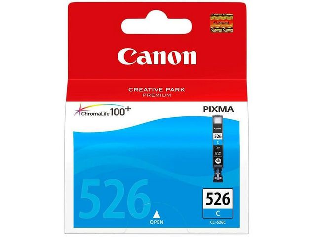 Canon Bläckpatron, PIXMA CLI-526 C, 4541B001, ChromaLife100+, cyan, singelförpackning, st