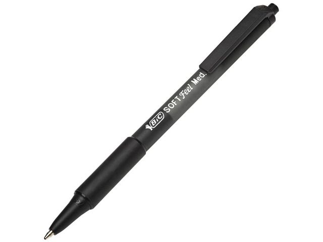 BIC® Kulpenna, SoftFeel® Clic Grip, svart, st