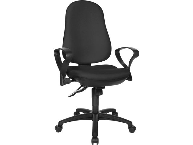 TOPSTAR Kontorsstol snurrbar polypropylen, 100 - 113 mm, svart,, st