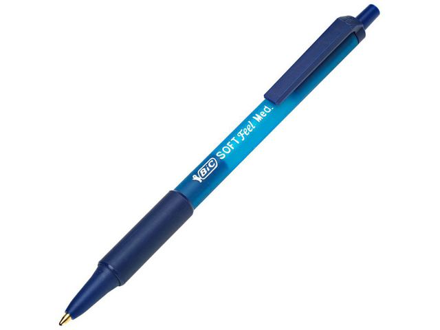 BIC® Kulpenna, SoftFeel® Clic Grip, blått, st