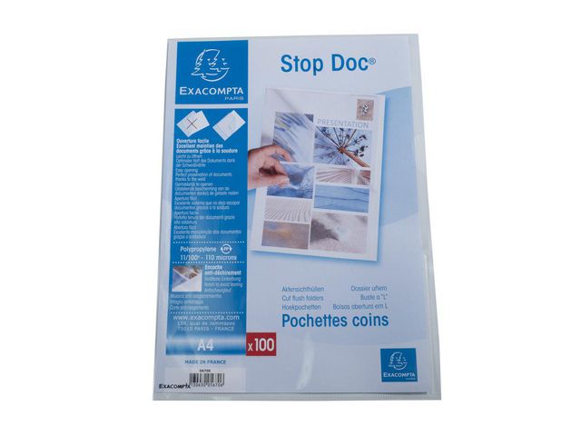 Exacompta Aktmapp Stop Doc A4 0,11mm L-shape, fp om 100 st