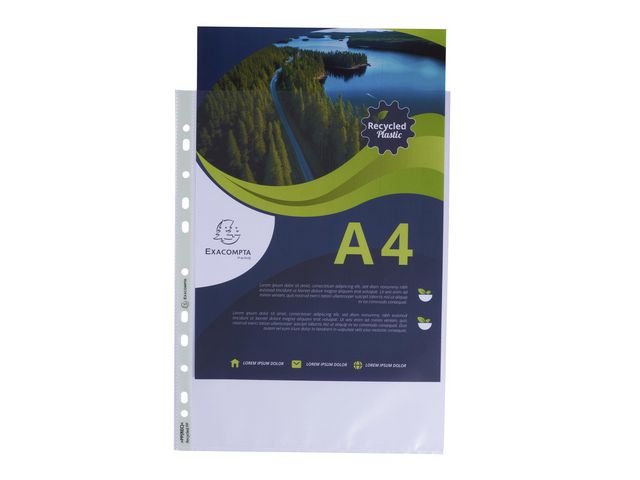 Exacompta Plastficka recycled PP A4 0,06mm präglad, fp om 100 st