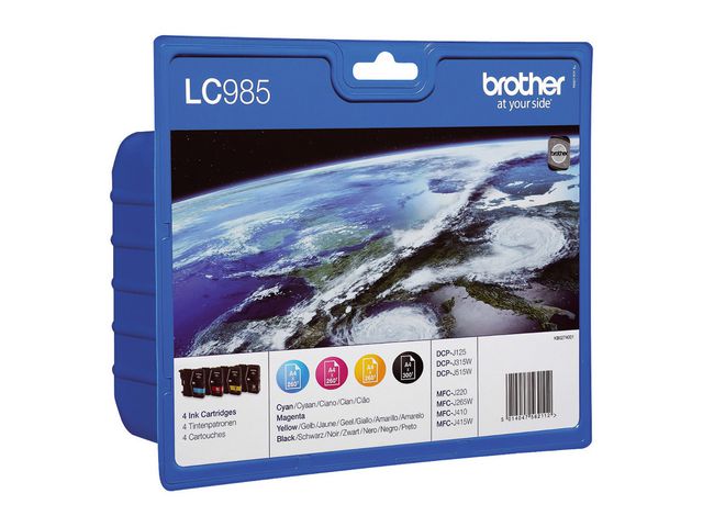 Brother Bläckpatron, 985VALBP, trefärgad, multiförpackning, LC-985VALBP, fp om 4 st