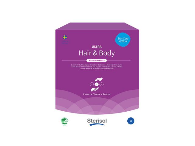 Sterisol Duschtvål Ultra Hair & Body 5l, flaska om 5 l
