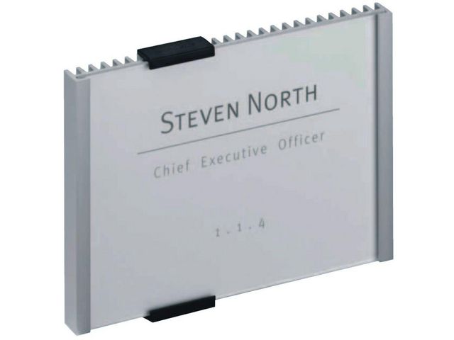 Durable INFORMATIONSSKYLT skylthållare, väggmonterbar, aluminium och akryl, 149 x 105,5 mm, silver, st