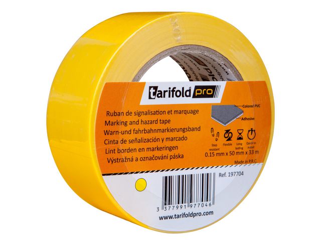 tarifold Golvmarkering rulle 50mmx33m gul, rulle om 33 m