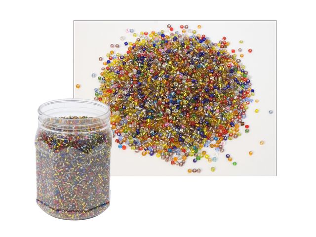 PLAYBOX Glaspärlor 500g, fp om 500 g