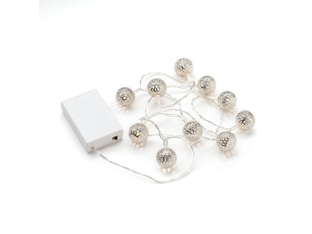 KONSTSMIDE Ljusslinga 10 varmvit LED silver 0,9m, st