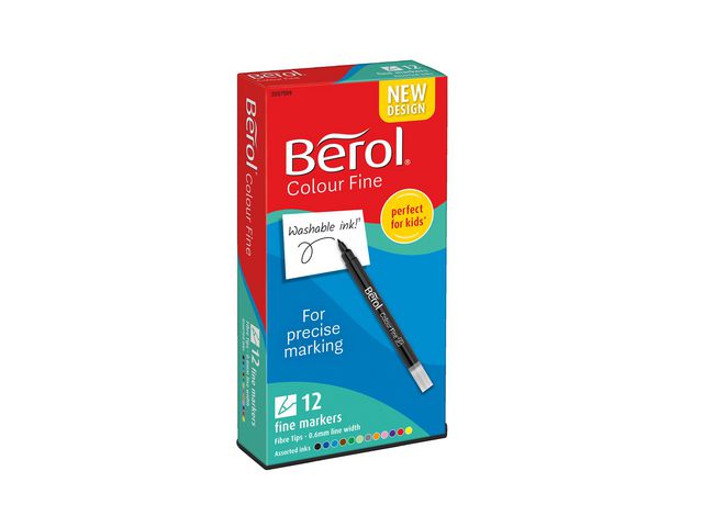 Berol Fiberpenna Colorfine, fp om 12 st