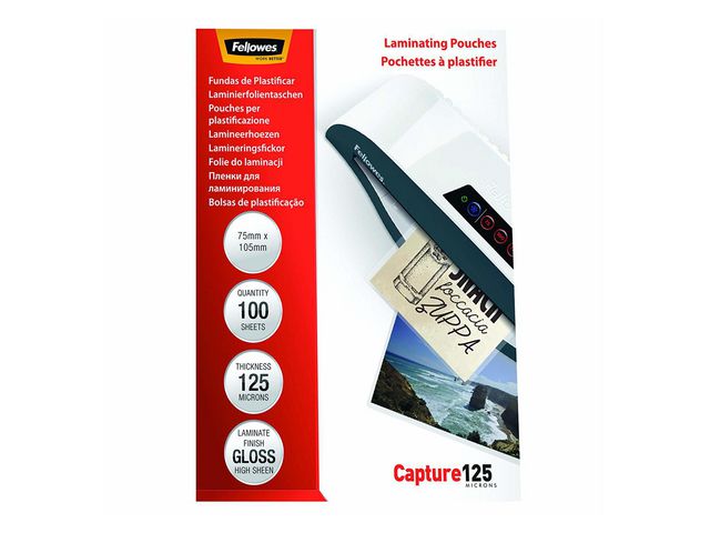 Fellowes Laminat 75x105mm 125 mic, fp om 100 st